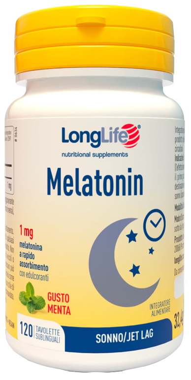 LONGLIFE MELATONIN 1 MG AROMA MENTA 120 TAVOLETTE SUBLINGUALI - Farmacia Murachelli Di Putelli dr. Giovanni