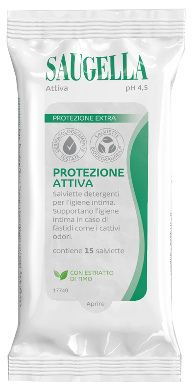 SAUGELLA ATTIVA SALVIETTINE 15 PEZZI - Farmacia Murachelli Di Putelli dr. Giovanni