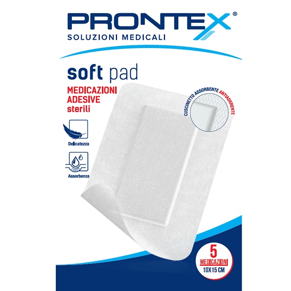 MEDICAZIONE ADESIVA STERILE PRONTEX SOFT PAD 10X15 CM 5 PEZZI - Farmacia Murachelli Di Putelli dr. Giovanni