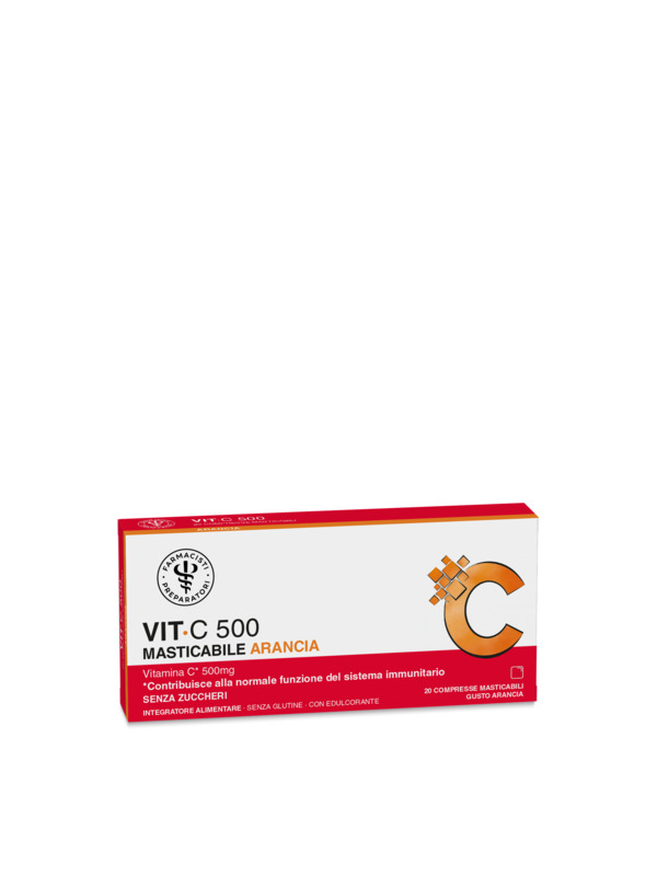 LFP VIT C 500 MASTICABILE ARANCIA 20 COMPRESSE MASTICABILI DA 1,65 G - Farmacia Murachelli Di Putelli dr. Giovanni