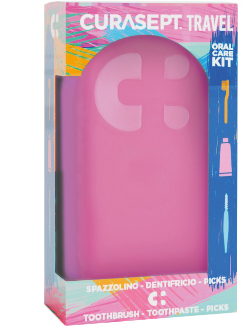 CURASEPT TRAVEL FUXIA 1 SPAZZOLINO + 1 DENTIFRICIO 20 ML + 3 PICKS - Farmacia Murachelli Di Putelli dr. Giovanni