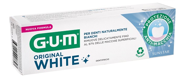 GUM ORIGINAL WHITE DENTIFRICIO SBIANCANTE 75 ML NUOVA FORMULA - Farmacia Murachelli Di Putelli dr. Giovanni