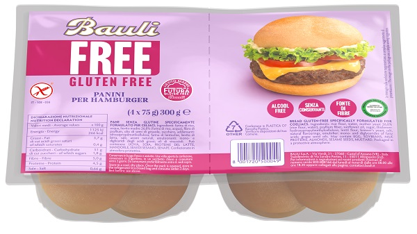 BAULI FREE PANINI HAMBURGER 4 PEZZI DA 75 G - Farmacia Murachelli Di Putelli dr. Giovanni