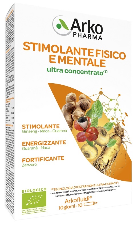 ARKOFLUIDI STIMOLANTE FISICO MENTALE ULTRACONCENTRATO 10 FIALE DA 15 ML - Farmacia Murachelli Di Putelli dr. Giovanni