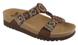 BOGOTA' WEDGE SATIN+BEADS WOMENS BROWN 35 - Farmacia Murachelli Di Putelli dr. Giovanni