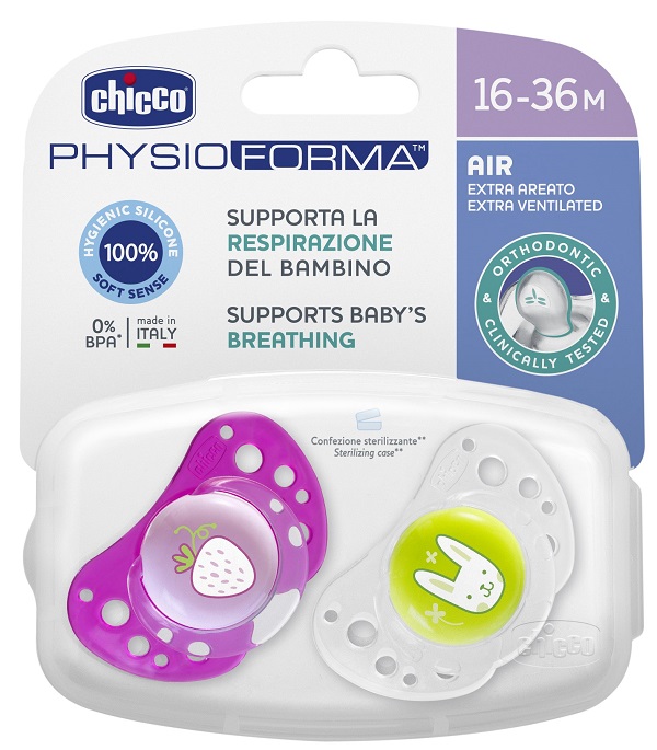 CHICCO SUCCHIETTO AIR GIRL IN SILICONE 16-36 MESI 2 PEZZI - Farmacia Murachelli Di Putelli dr. Giovanni