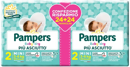 PAMPERS BABY DRY DUO DOWNCOUNT MINI 48 PEZZI - Farmacia Murachelli Di Putelli dr. Giovanni