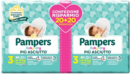 PAMPERS BABY DRY DUO DOWNCOUNT MIDI 40 PEZZI - Farmacia Murachelli Di Putelli dr. Giovanni