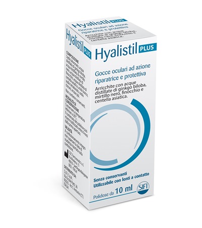 GOCCE OCULARI HYALISTIL PLUS ACIDO IALURONICO 0,4% ACQUA DISTILLATA DI GINKGO BILOBA + MIRTILLO NERO + FINOCCHIO + CENTELLA ASIATICA 10 ML - Farmacia Murachelli Di Putelli dr. Giovanni