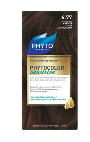 PHYTOCOLOR SENSITIVE 6.77  CASTANO CHIARO NOCCIOLA 1 LOZIONE LIQUIDA 60 ML + 1 CREMA 40 ML + 1 BALSAMO 12 ML + FOGLIETTO DI ISTRUZIONI + GUANTI LATTICE - Farmacia Murachelli Di Putelli dr. Giovanni
