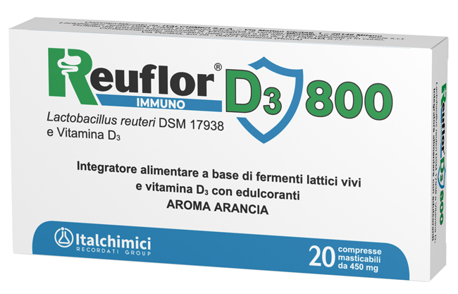 REUFLOR D3 800 20 COMPRESSE MASTICABILI AROMA ARANCIA - Farmacia Murachelli Di Putelli dr. Giovanni