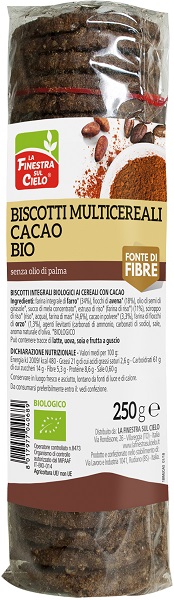 BISCOTTI MULTICEREALI CACAO BIO 250 G - Farmacia Murachelli Di Putelli dr. Giovanni