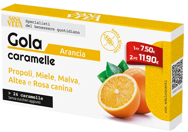 SANAVITA GOLA ARANCIA 24 COMPRESSE - Farmacia Murachelli Di Putelli dr. Giovanni