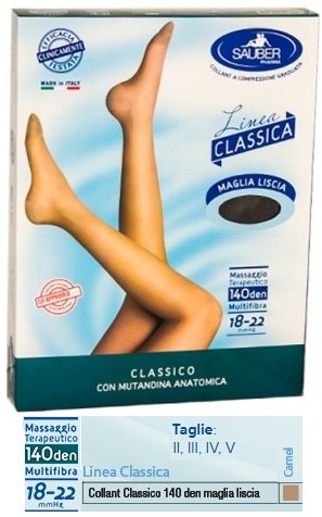 SAUBER CLASSICO COLLANT 140 DENARI MAGLIA LISCIA CAMEL 4 - Farmacia Murachelli Di Putelli dr. Giovanni