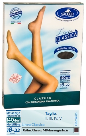 SAUBER CLASSICO COLLANT 140 DENARI MAGLIA LISCIA CIOCCOLATO 5 - Farmacia Murachelli Di Putelli dr. Giovanni