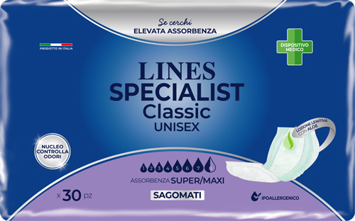 PANNOLONE SAGOMATO LINES SPECIALIST CLASSIC MAXI 30 PEZZI - Farmacia Murachelli Di Putelli dr. Giovanni