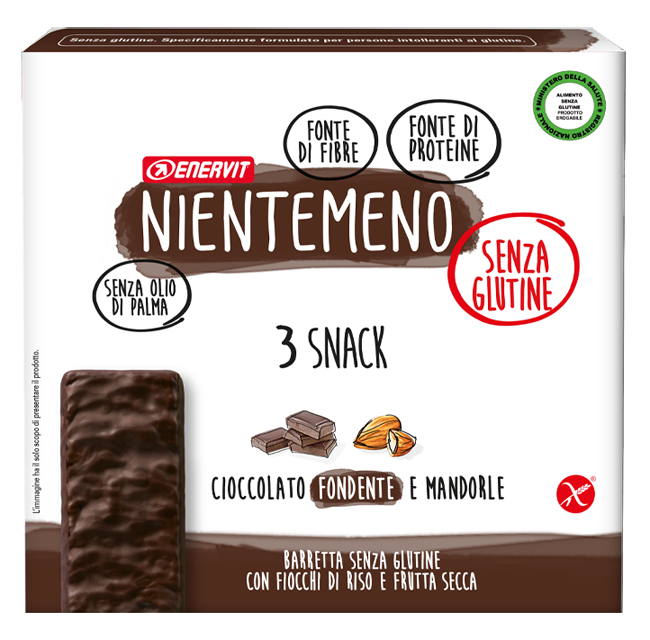 NIENTEMENO BAR FONDENTE MANDORLE 3 X 33 G - Farmacia Murachelli Di Putelli dr. Giovanni