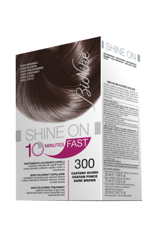 BIONIKE SHINE ON FAST TRATTAMENTO COLORANTE CAPELLI CASTANO SCURO 300 FLACONE 60 ML + TUBO 60 ML - Farmacia Murachelli Di Putelli dr. Giovanni
