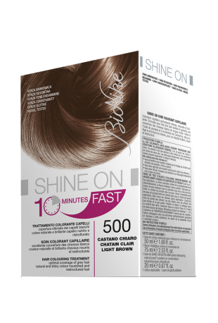 BIONIKE SHINE ON FAST TRATTAMENTO COLORANTE CAPELLI CASTANO CHIARO 500 FLACONE 60 ML + TUBO 60 ML - Farmacia Murachelli Di Putelli dr. Giovanni