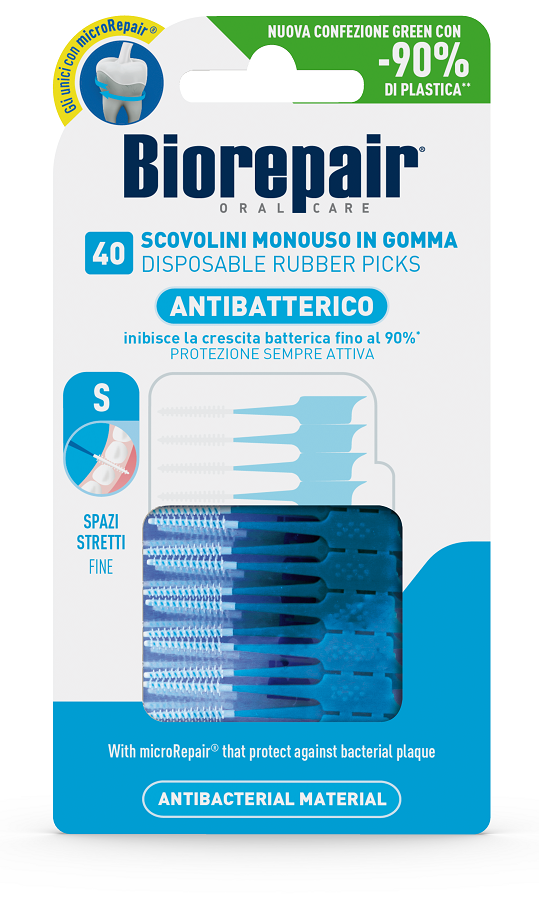 BIOREPAIR ORAL CARE ANTIBATTERICO SCOVOLINI MONOUSO IN GOMMA SPAZI STRETTI 40 PEZZI - Farmacia Murachelli Di Putelli dr. Giovanni