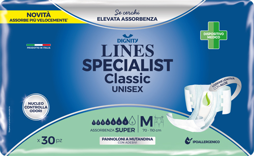 PANNOLONE MUTANDINA LINES SPECIALIST CLASSIC SUPER ULTRA MM 30 PEZZI - Farmacia Murachelli Di Putelli dr. Giovanni