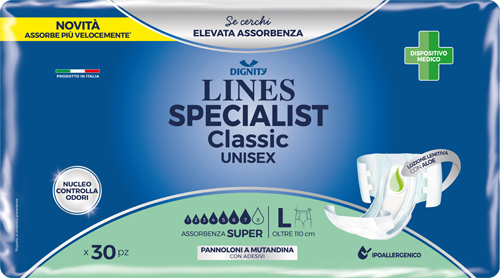 PANNOLONE MUTANDINA LINES SPECIALIST CLASSIC SUPER ULTRA MG 30 PEZZI - Farmacia Murachelli Di Putelli dr. Giovanni