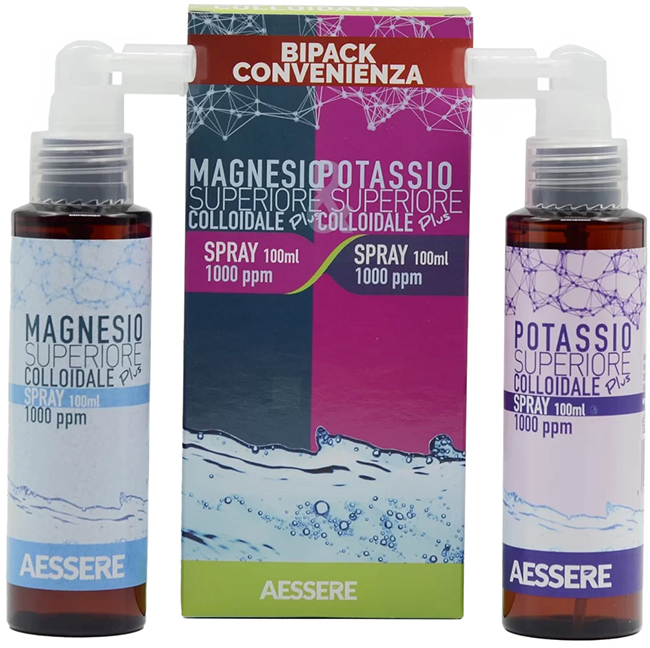 MAGNESIO SUPERIORE COLLOIDALE PLUS SPRAY 1000 PPM 100 ML + POTASSIO COLLOIDALE PLUS 1000PPM SPRAY 100 ML - Farmacia Murachelli Di Putelli dr. Giovanni