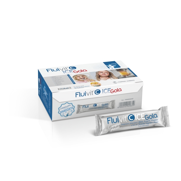 FLUIVIT C ICE GOLA 12 STICKPACK 12 ML - Farmacia Murachelli Di Putelli dr. Giovanni