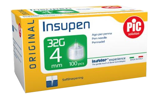 AGO PER PENNA PIC INSUPEN ORGINAL GAUGE 32,5X4 MM 100 PEZZI - Farmacia Murachelli Di Putelli dr. Giovanni