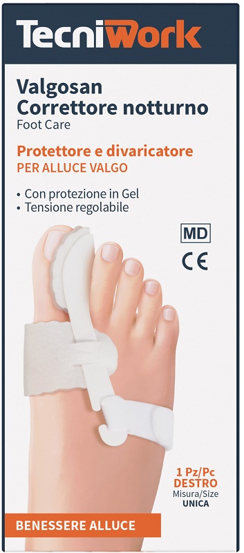 CORRETTORE NOTTURNO PER ALLUCE VALGO DESTRO MISURA UNICA VALGOSAN 1 PEZZO - Farmacia Murachelli Di Putelli dr. Giovanni
