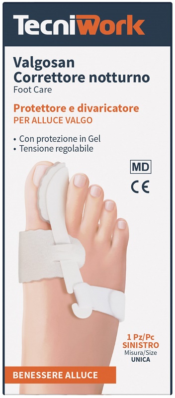 CORRETTORE NOTTURNO PER ALLUCE VALGO SINISTRO MISURA UNICA VALGOSAN 1 PEZZO - Farmacia Murachelli Di Putelli dr. Giovanni