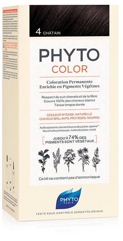 PHYTOCOLOR 4 CASTANO 1 LATTE + 1 CREMA + 1 MASCHERA + 1 PAIO DI GUANTI - Farmacia Murachelli Di Putelli dr. Giovanni