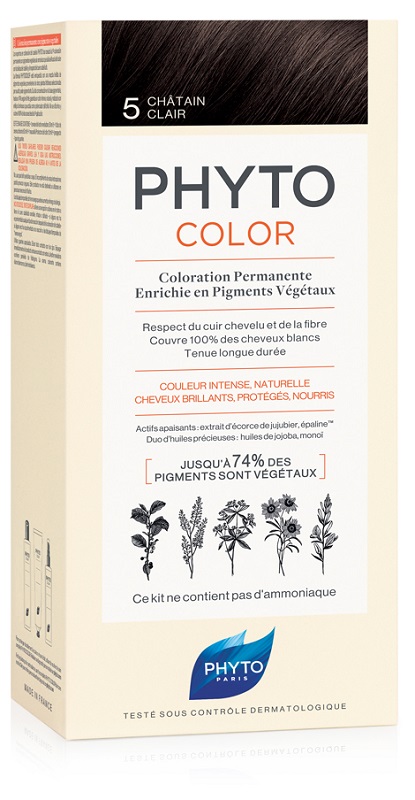 PHYTOCOLOR 5 CASTANO CHIARO 1 LATTE + 1 CREMA + 1 MASCHERA + 1 PAIO DI GUANTI - Farmacia Murachelli Di Putelli dr. Giovanni