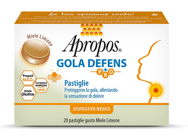 APROPOS GOLA DEFENS PRO 20 PASTIGLIE MIELE LIMONE - Farmacia Murachelli Di Putelli dr. Giovanni