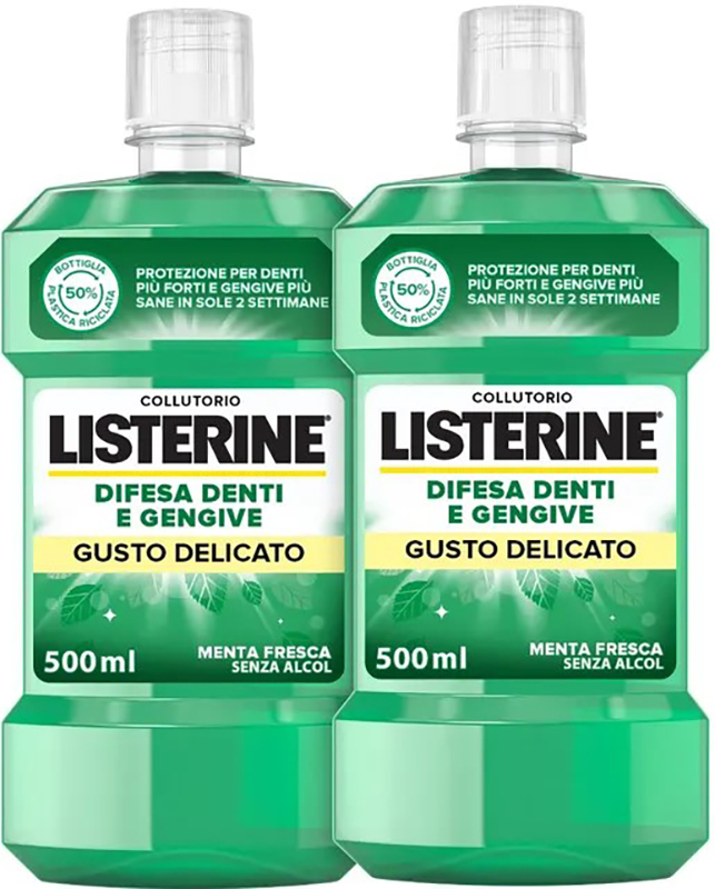 LISTERINE DENTI & GENGIVE GUSTO DELICATO 2 X 500 ML - Farmacia Murachelli Di Putelli dr. Giovanni