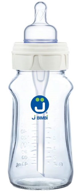 J BIMBI BFREE SUPER GLASS 260 ML BIBERON IN VETRO CON CANULA ANTICOLICHE E TETTARELLA IN SILICONE - Farmacia Murachelli Di Putelli dr. Giovanni
