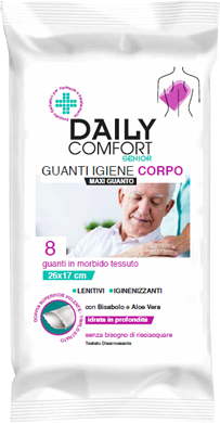 DAILY COMFORT SENIOR GUANTO DETERGENTE 8 PEZZI - Farmacia Murachelli Di Putelli dr. Giovanni