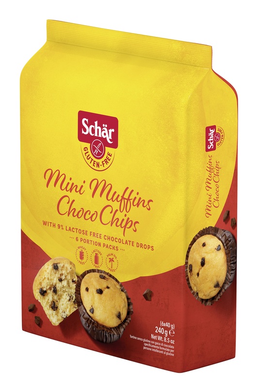 SCHAR MINI MUFFIN CHOCO CHIPS SENZA LATTOSIO 6 MONOPORZIONI DA 40 G - Farmacia Murachelli Di Putelli dr. Giovanni