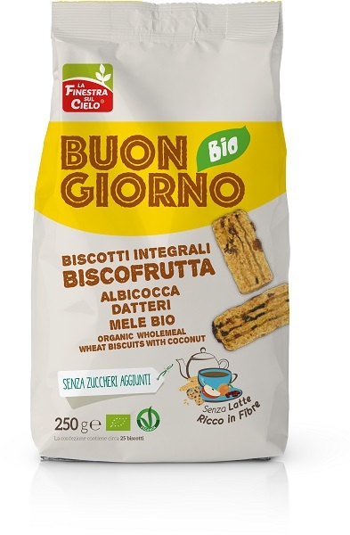 BUONGIORNOBIO BISCOFRUTTA INTEGRALI BIO 250 G - Farmacia Murachelli Di Putelli dr. Giovanni