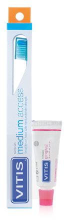 VITIS SPAZZOLINO MEDIUM ACCESS + VITIS DENTRIFRICIO GINGIVAL 15 ML - Farmacia Murachelli Di Putelli dr. Giovanni
