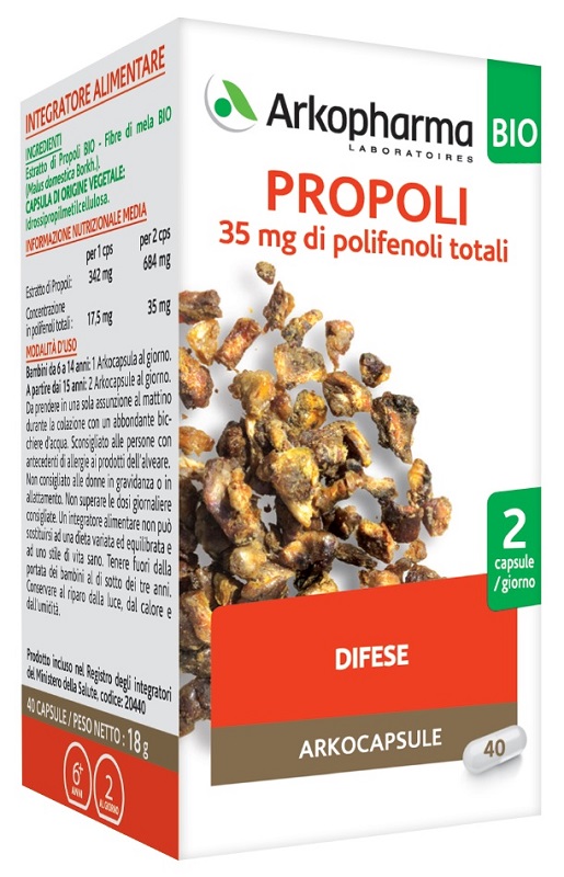 ARKOPHARMA PROPOLI BIO 40 CAPSULE - Farmacia Murachelli Di Putelli dr. Giovanni
