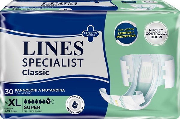PANNOLONE A MUTANDA LINES SPECIALIST CLASSIC SUPER PM XL 30 PEZZI - Farmacia Murachelli Di Putelli dr. Giovanni