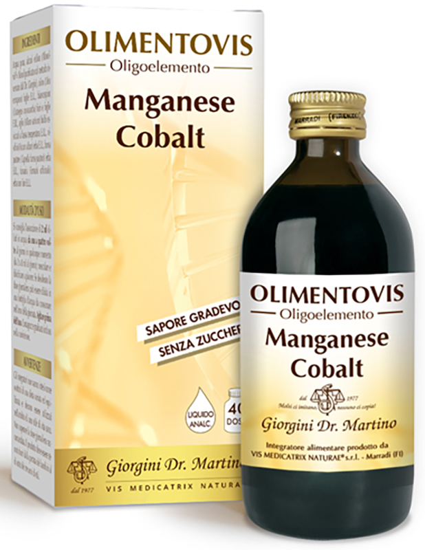 OLIMENTOVIS OLIGOELEMENTO MANGANESE COBALT LIQUIDO ANALCOLICO SENZA ZUCCHERI 200 ML 40 DOSI - Farmacia Murachelli Di Putelli dr. Giovanni