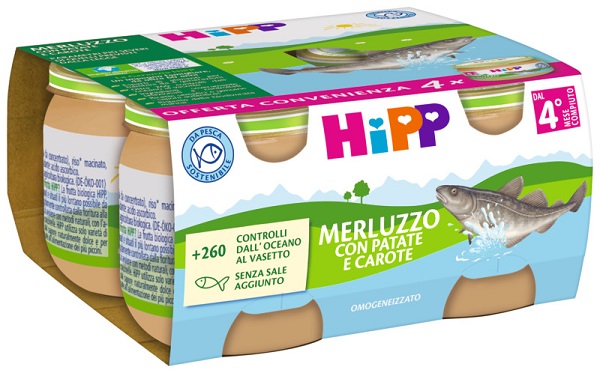 HIPP OMOGENEIZZATO MERLUZZO/PATATE/CAROTE 4X80 G - Farmacia Murachelli Di Putelli dr. Giovanni