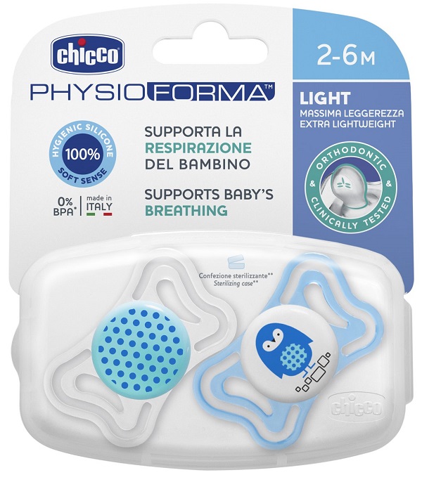 CHICCO SUCCHIETTO LIGHT BOY SILICONE 2-6 MESI 2 PEZZI - Farmacia Murachelli Di Putelli dr. Giovanni