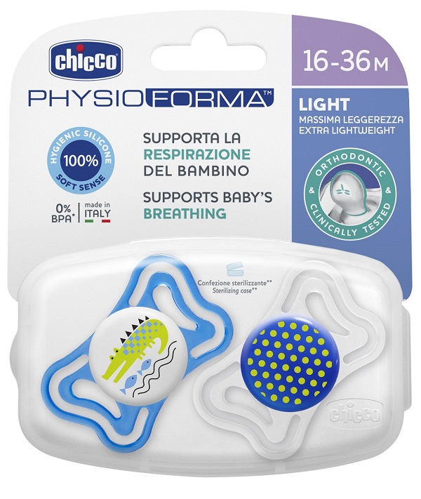 CHICCO SUCCHIETTO LIGHT BOY SILICONE 16-36 MESI 2 PEZZI - Farmacia Murachelli Di Putelli dr. Giovanni