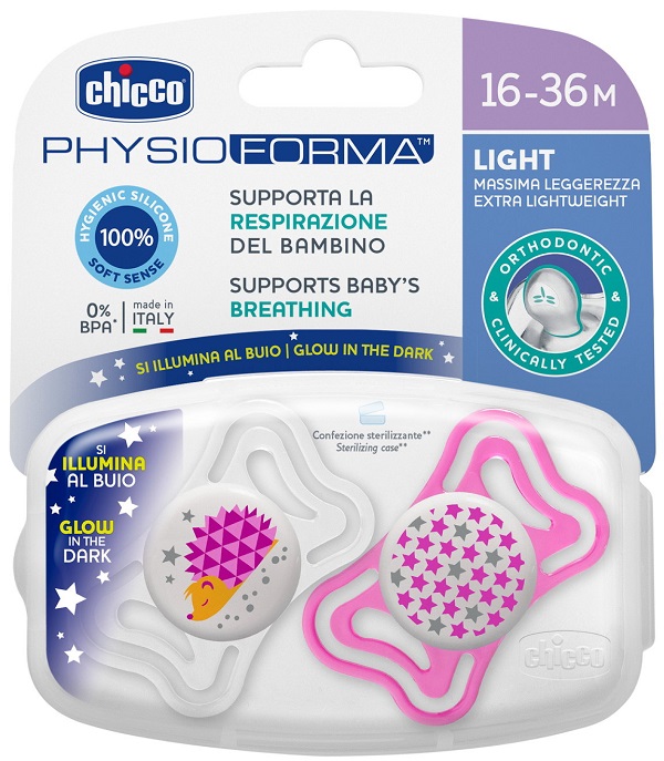 CHICCO SUCCHIETTO LIGHT LUM SILICONE 16-36 MESI 2 PEZZI - Farmacia Murachelli Di Putelli dr. Giovanni
