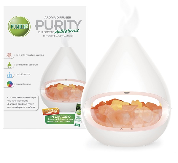 PUMILIO AROMA DIFFUSER PURITY A ULTRASUONI CON ESSENZA BALSAMICA CON EFFETTO ANTIBATTERICO - Farmacia Murachelli Di Putelli dr. Giovanni