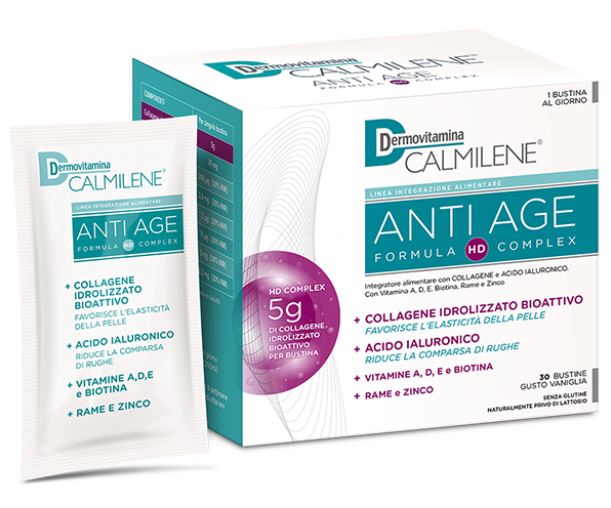 DERMOVITAMINA CALMILENE ANTIAGE IA A BASE DI COLLAGENE E ACIDO IALURONICO POLVERE 30 BUSTINE GUSTO VANIGLIA - Farmacia Murachelli Di Putelli dr. Giovanni