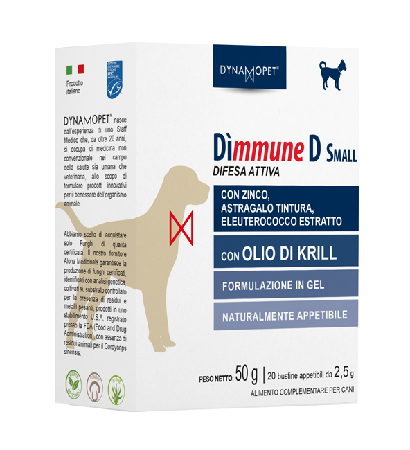 DIMMUNE D SMALL CANI 20 BUSTINE APPETIBILI DA 2,5 G - Farmacia Murachelli Di Putelli dr. Giovanni